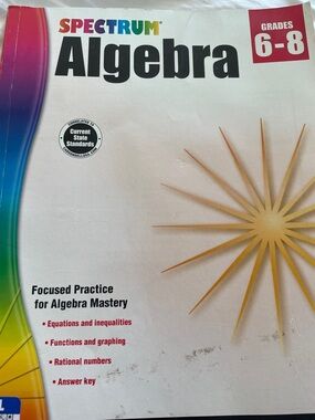 Spectrum Algebra Workbook - White Cover with Rainbow Accent